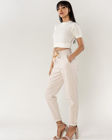 Wholesale Jogging Pants Cotton Beige