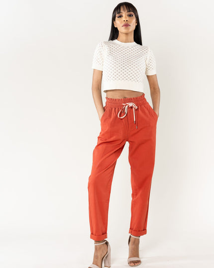 Wholesale Jogging Pants Cotton Terracotta
