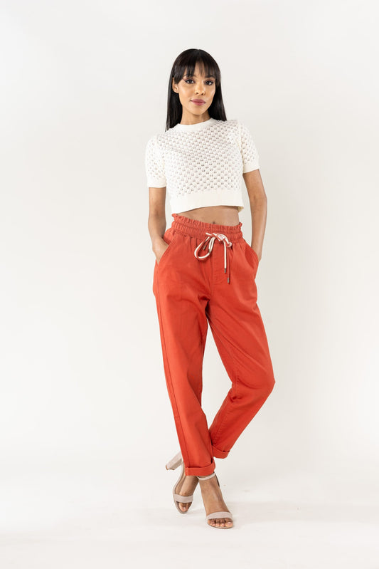 Wholesale Jogging Pants Cotton Terracotta