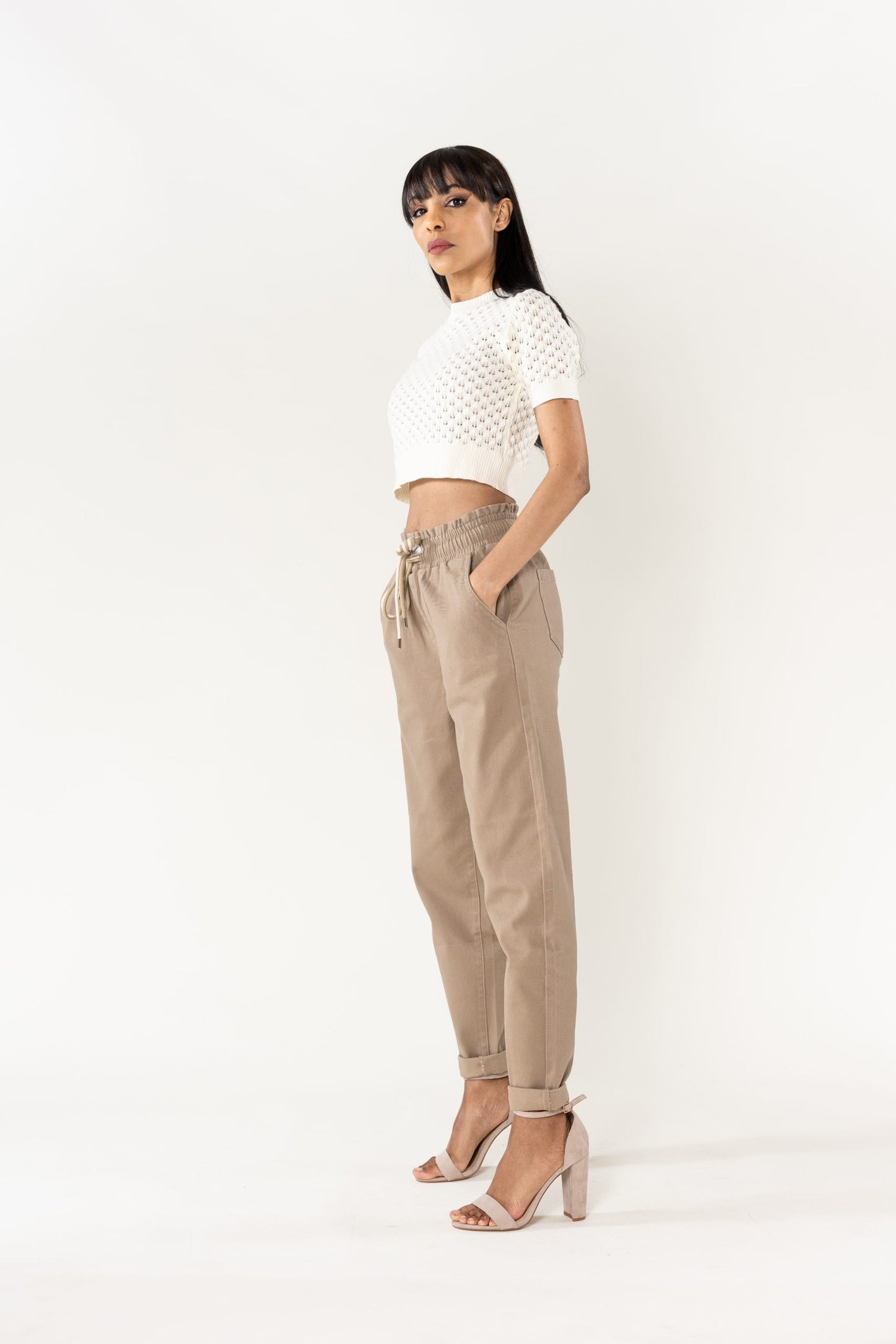 Wholesale Jogging Pants Cotton Sand