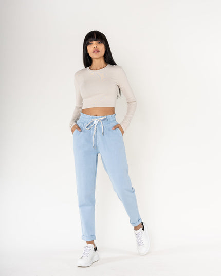 Wholesale Jogging Pants Cotton Light Ice Blue