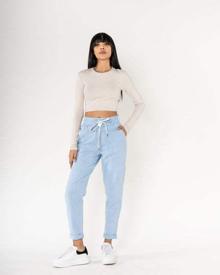 Wholesale Jogging Pants Cotton Light Ice Blue