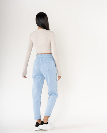 Wholesale Jogging Pants Cotton Light Ice Blue