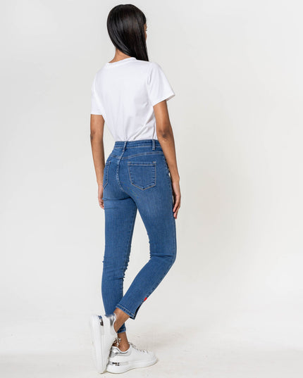 Wholesale High Waisted Jeans Heart embroidery
