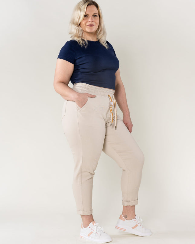 Wholesale Jogging Pants Cotton Beige