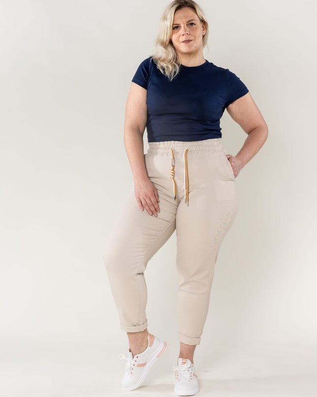 Wholesale Jogging Pants Cotton Beige