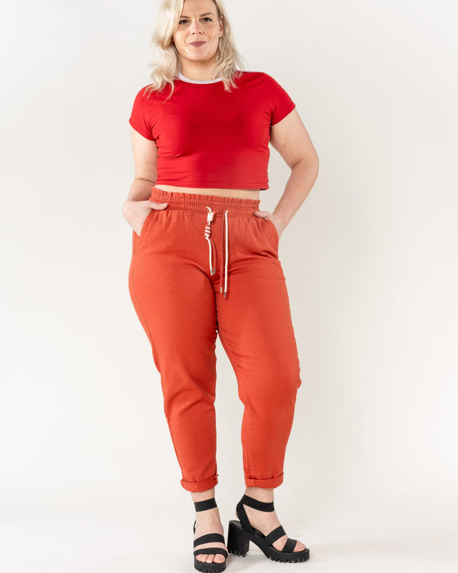 Wholesale Jogging Pants Cotton Terracotta