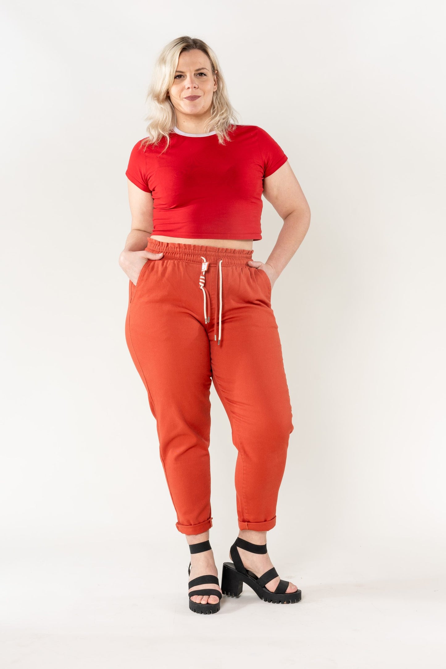 Wholesale Jogging Pants Cotton Terracotta