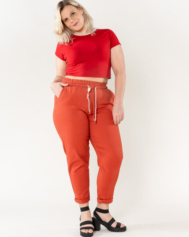 Wholesale Jogging Pants Cotton Terracotta