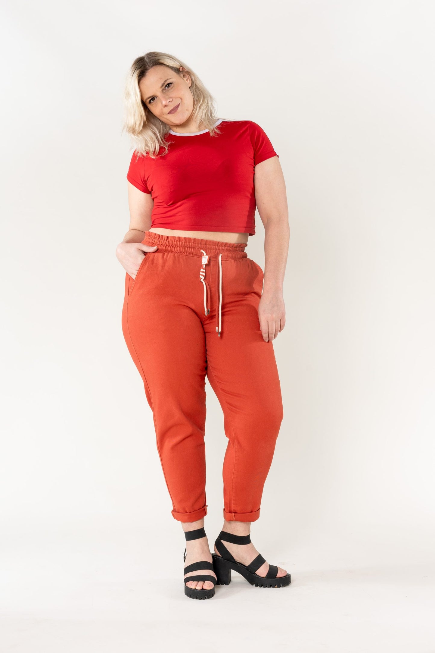 Wholesale Jogging Pants Cotton Terracotta