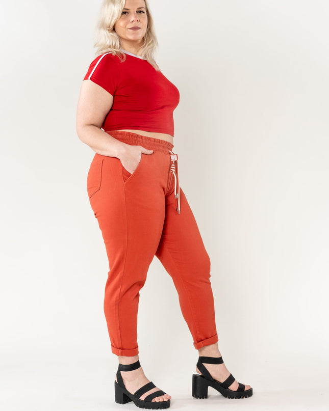 Wholesale Jogging Pants Cotton Terracotta