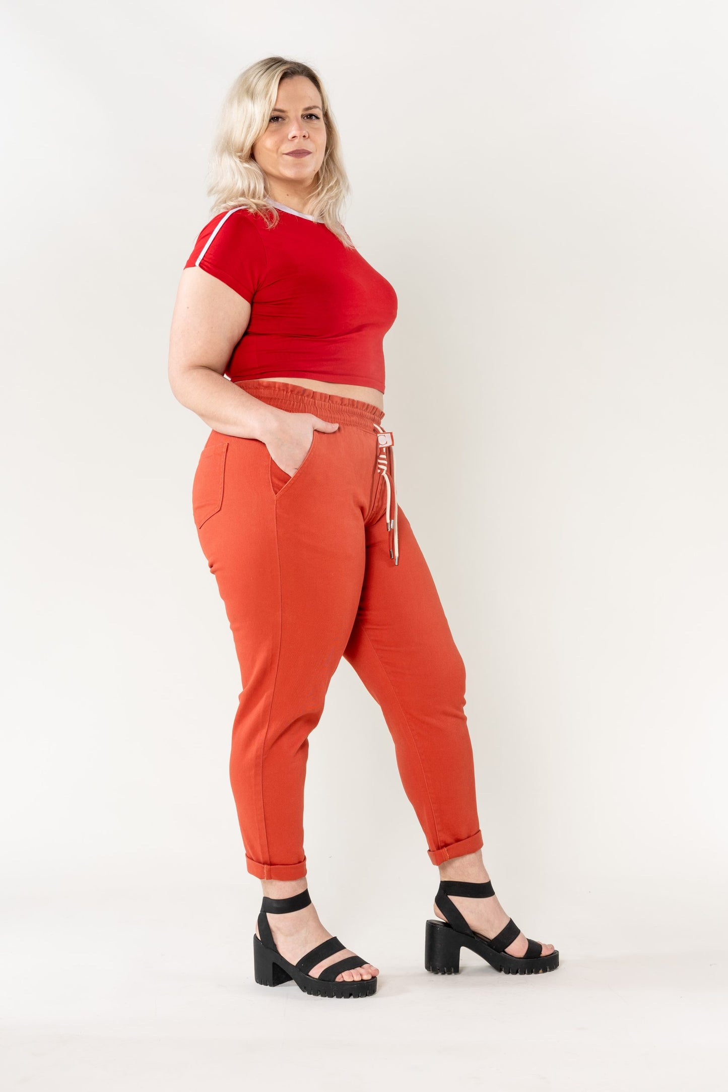 Wholesale Jogging Pants Cotton Terracotta