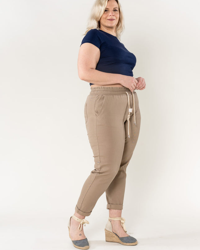 Wholesale Jogging Pants Cotton Sand