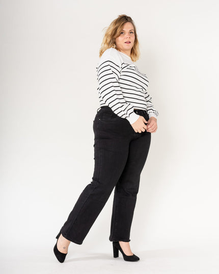 Wholesale High Waisted Stretch Flared Jeans Black