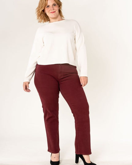 Whoesale High-Rise Stretch Straight Jeans Plus-Size Regular Waist Multiple Colours