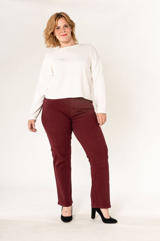 Whoesale High-Rise Stretch Straight Jeans Plus-Size Regular Waist Multiple Colours