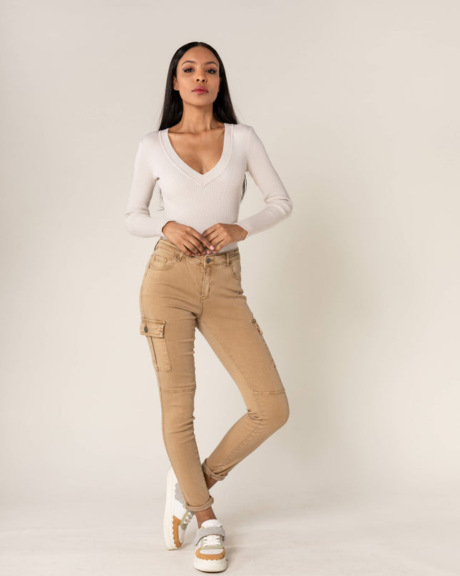 Wholesale Slim Cargo Trousers Black