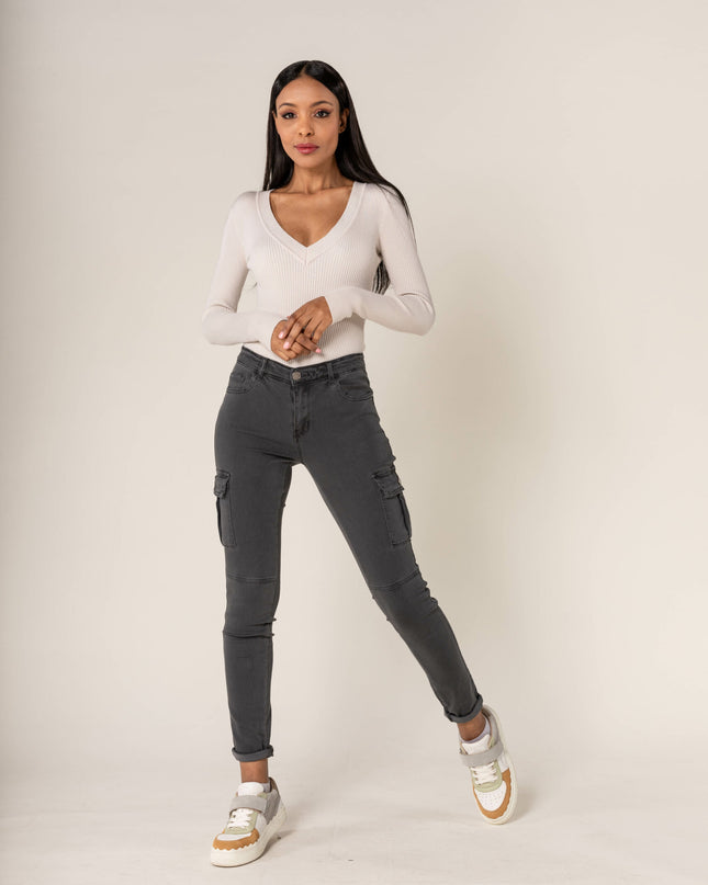 Wholesale Slim Cargo Trousers Black