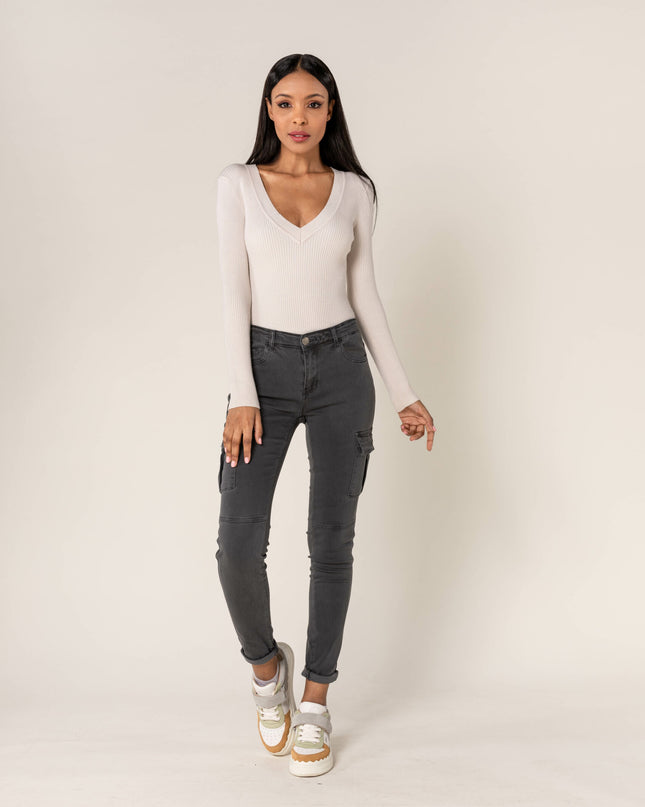 Wholesale Slim Cargo Trousers Black