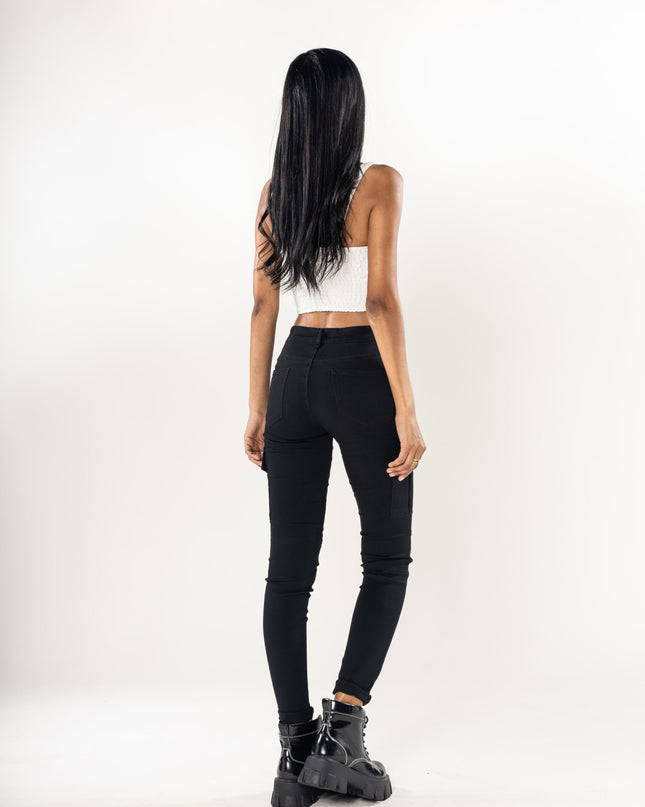 Wholesale Slim Cargo Trousers Black