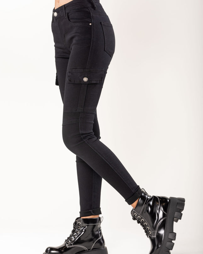 Wholesale Slim Cargo Trousers Black