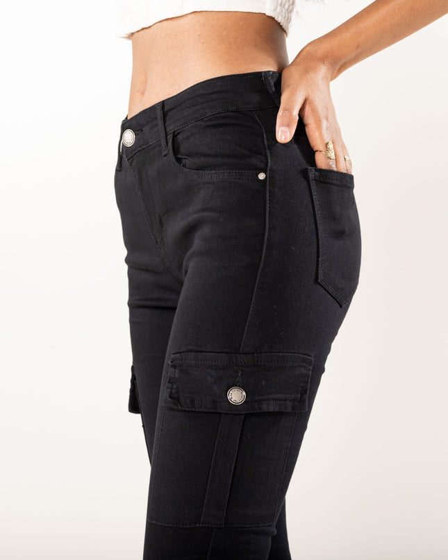 Wholesale Slim Cargo Trousers Black