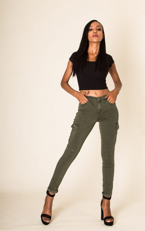 Wholesale Slim Cargo Trousers Black