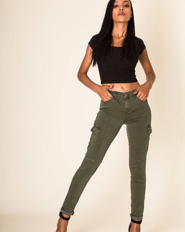 Wholesale Slim Cargo Trousers Black