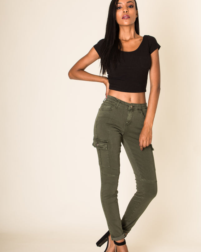 Wholesale Slim Cargo Trousers Black
