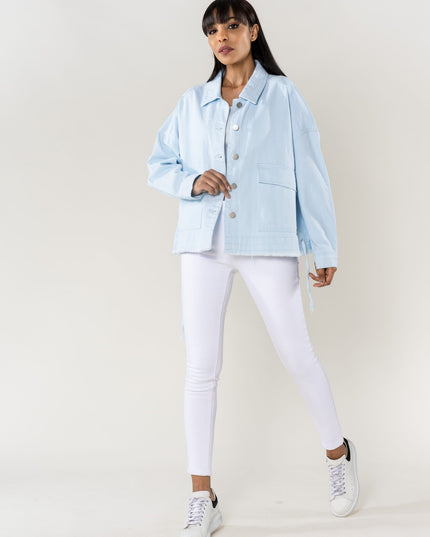 Plus Size Wholesale Oversized Jacket Sky Blue