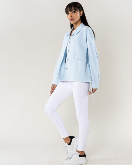 Plus Size Wholesale Oversized Jacket Sky Blue