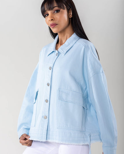 Plus Size Wholesale Oversized Jacket Sky Blue