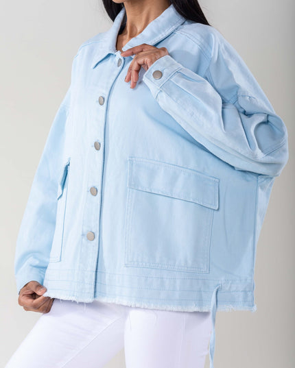 Plus Size Wholesale Oversized Jacket Sky Blue