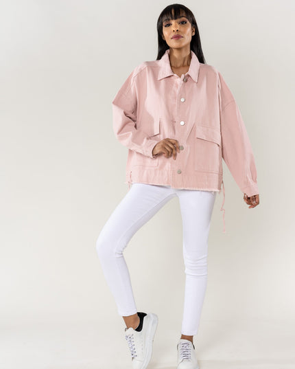 Plus Size Wholesale Oversized Jacket Baby Pink