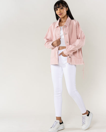 Plus Size Wholesale Oversized Jacket Baby Pink