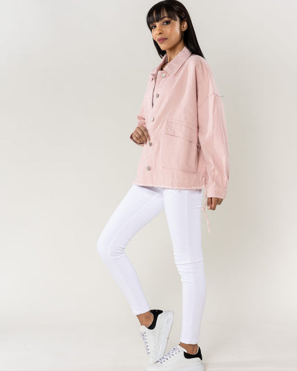 Plus Size Wholesale Oversized Jacket Baby Pink