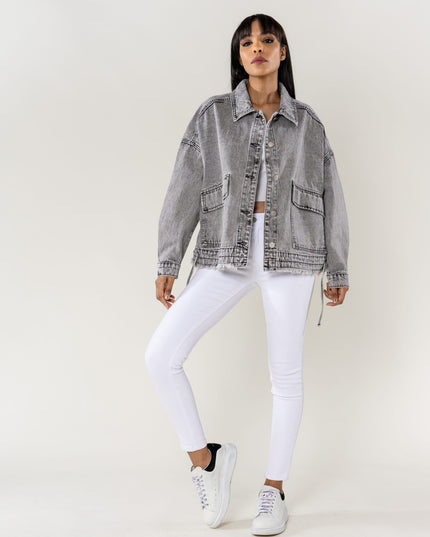 Plus Size Wholesale Oversized Jacket Light Gray