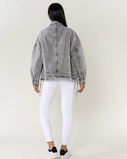 Plus Size Wholesale Oversized Jacket Light Gray