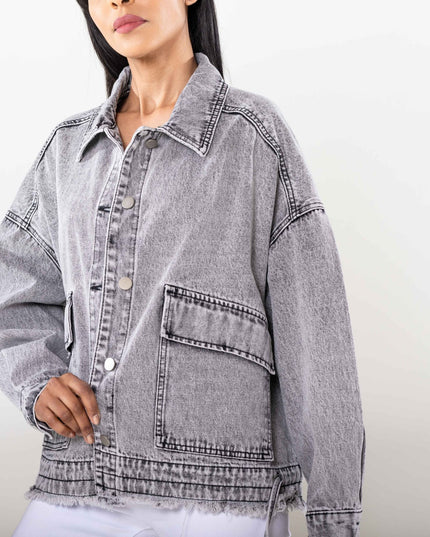 Plus Size Wholesale Oversized Jacket Light Gray