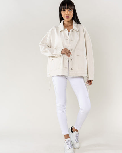 Plus Size Wholesale Oversized Jacket Cream