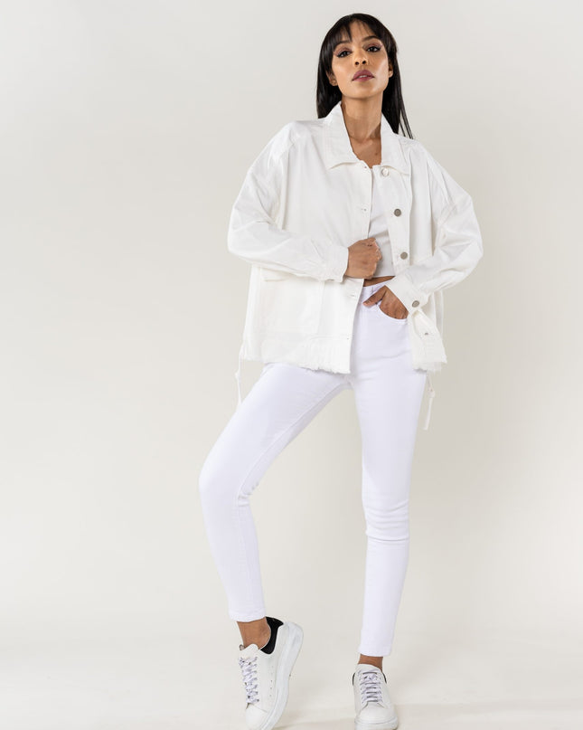 Plus Size Wholesale Oversized Jacket White