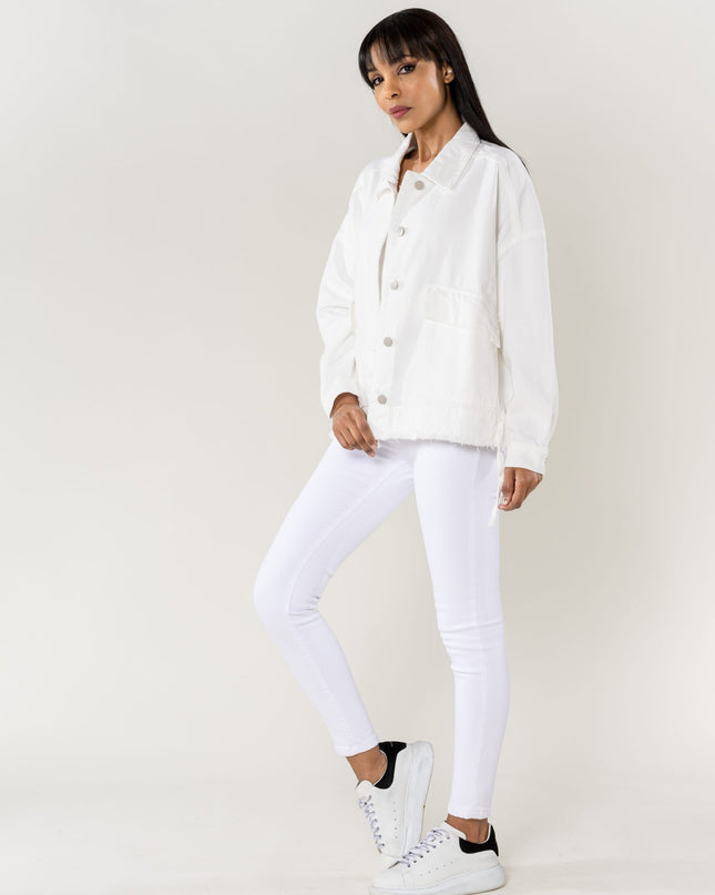Plus Size Wholesale Oversized Jacket White