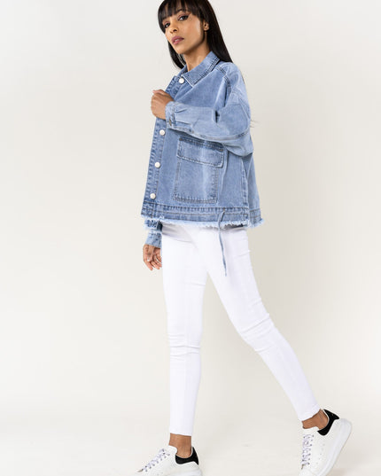 Plus Size Wholesale Oversized Jacket Blue