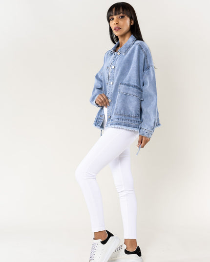 Plus Size Wholesale Oversized Jacket Blue