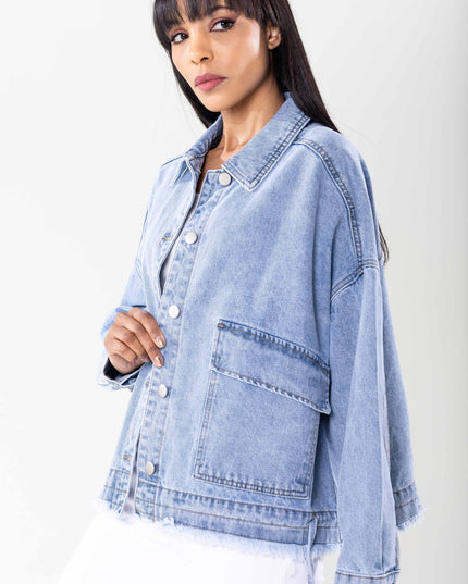 Plus Size Wholesale Oversized Jacket Blue