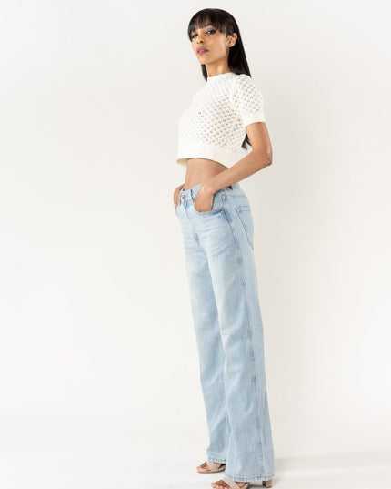 Wholesale Washed Light Blue Jeans Without stretch