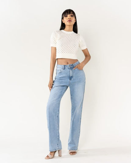 Wholesale Washed Blue Jeans Boyfriend Jeans Without stretch light blue