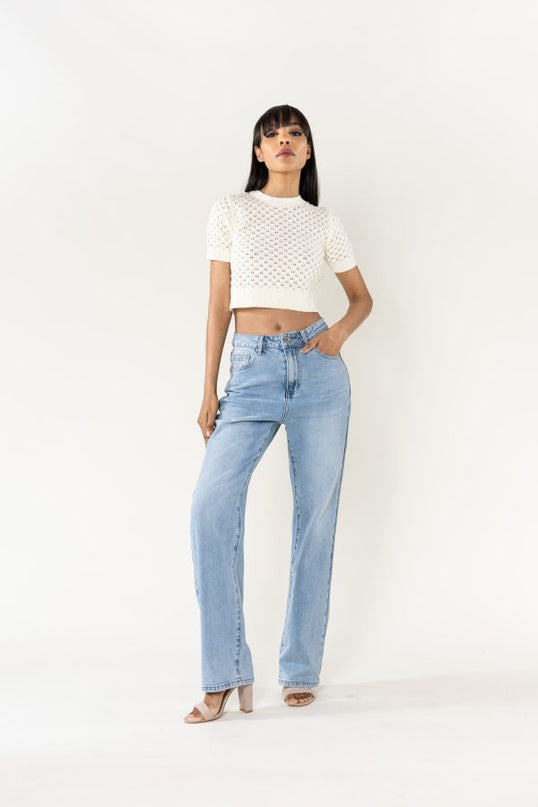 Wholesale Washed Blue Jeans Boyfriend Jeans Without stretch light blue
