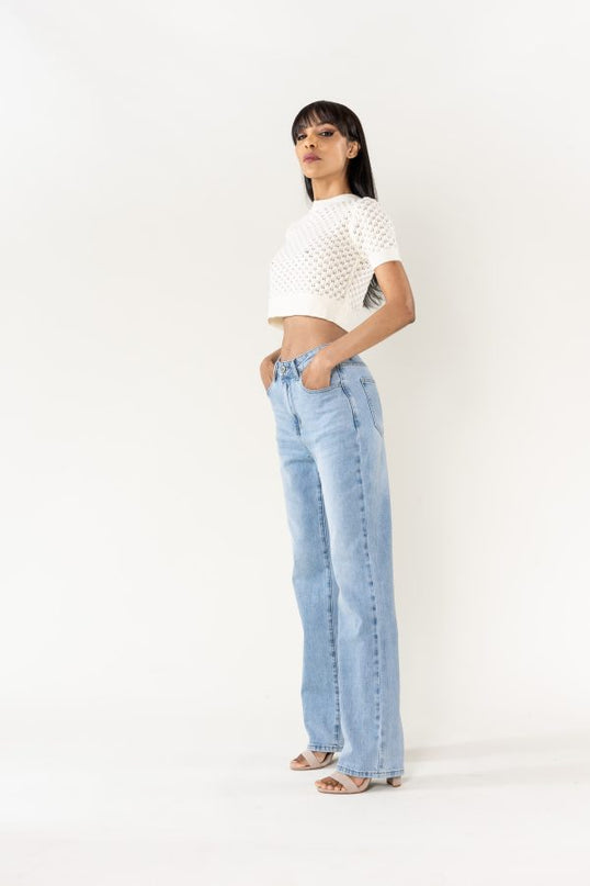 Wholesale Washed Blue Jeans Boyfriend Jeans Without stretch light blue