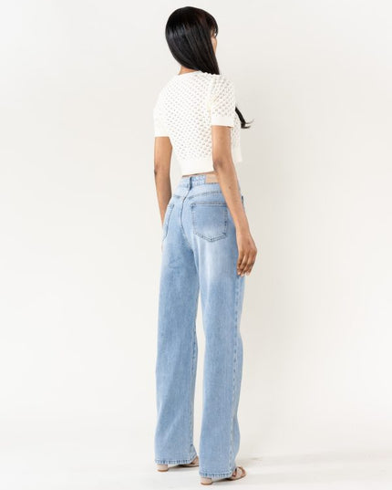 Wholesale Washed Blue Jeans Boyfriend Jeans Without stretch light blue